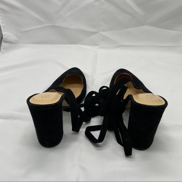 𝅺RAYE Ives Black Suede Ankle Tie Block Heel Mules 7 - Picture 4 of 6
